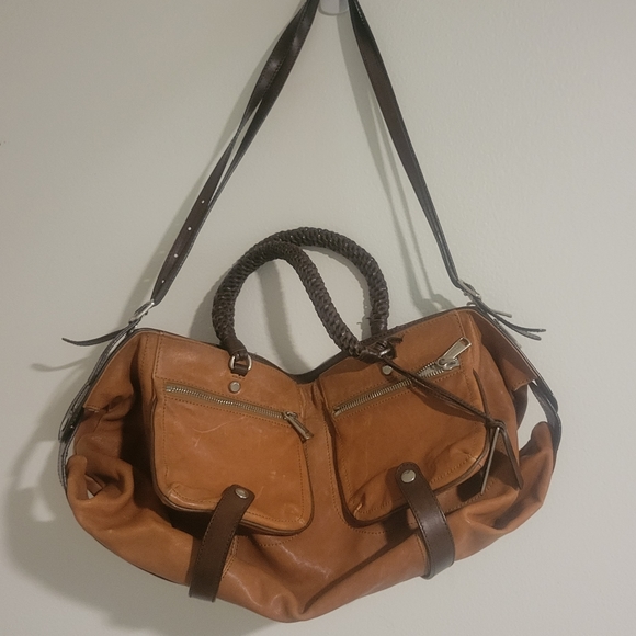 GRYSON Jasper Leather Double Pocket Shoulder/ Crossbody Bag. Leather tote travel - Picture 5 of 8